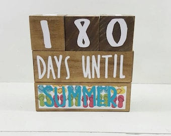 Countdown Blocks - Teacher Gift - Teacher Appreciation - Gift For Teacher - Gift For Student - Countdown To Summer - Wooden Blocks