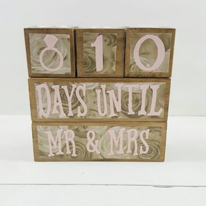 Wedding Countdown - Countdown Blocks - Engagement Gift - Gift For Engagement - Countdown To Wedding - Days Until Mr and Mrs