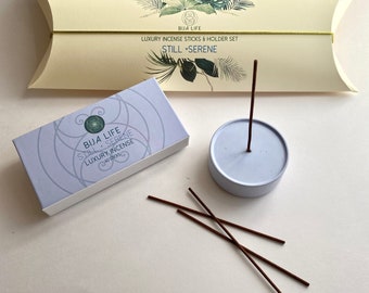 Still + Serene Luxury Incense Sticks and Concrete Holder Set