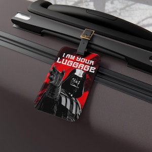 Grappige bagage Darth Vader ik ben je bagage, Darth Vader grappige Obi Wan Kenobi grappige cadeau-look bagagelabel met leren/metalen gesp