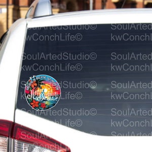 Jimmy Buffet Adem in Adem uit Ga verder Vinnen omhoog/bubbels omhoog sticker cadeau key west, cadeau voor mama of papa, cadeau voor man, cadeau voor vrouw