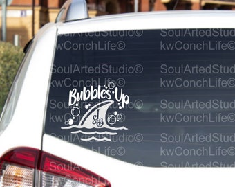 Jimmy Buffet Margaritaville. Fins Up, Bubbles Up Decal, gift for key west fan, gift for dad, gift for mom, gift for husband, gift for wife