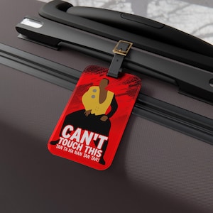 Kan dit niet aanraken, MC Hammer grappig bagagelabel met leren/metalen gesp cadeau voor hem, cadeau voor haar, cadeau voor vader, cadeau voor moeder,