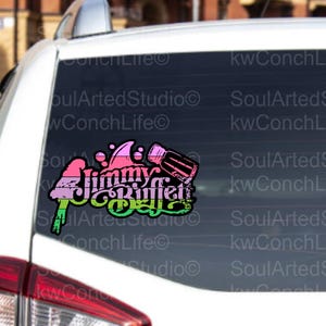Jimmy Buffett Margaritaville. Fins Up, Bubbles Up Decal, Parrot head key west fan, gift for dad, gift for mom, gift forhusband,gift for wife