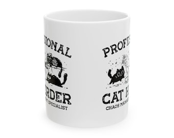 Cat Herder Graphic Mug | Funny Cat Lover Coffee Mug, Herding Cats Humor