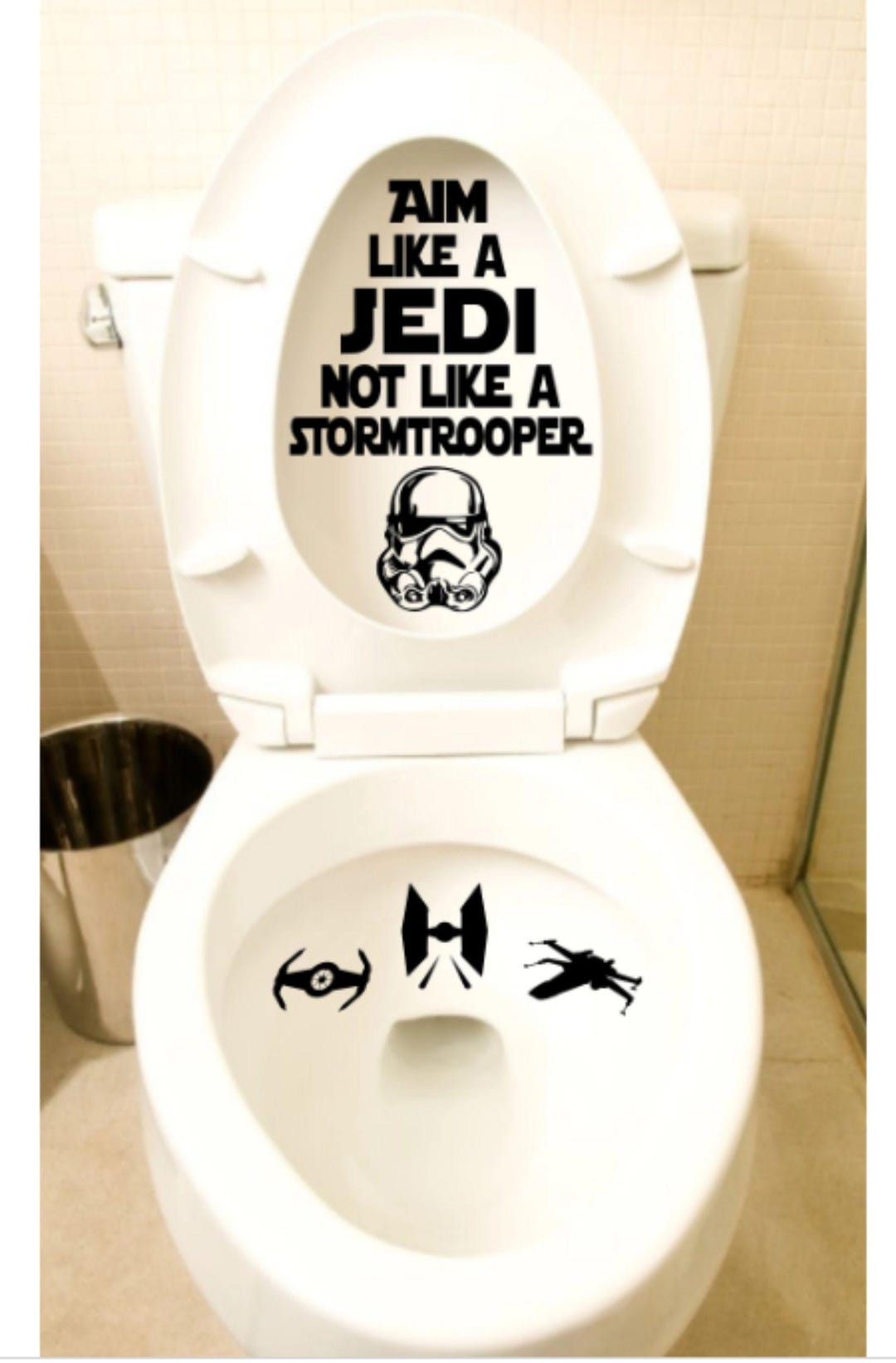 Aim Like A Jedi Not Like A Stormtrooper Toilet Bathroom Sticker Decal