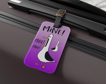 Funny Seagull Acrylic Luggage Tag: MINE! Travel Accessory