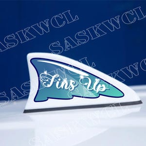 Fins UP Bubbles UP Decal | Jimmy Buffet-Inspired Shark Fin Sticker for Cars & Antennas - Fun Gift Idea!