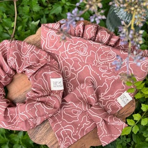 Dog Bandana or Bow & Scrunchie — Wanderer’s Map Collection • Handmade, Cotton Dog + Pet Parent Accessory