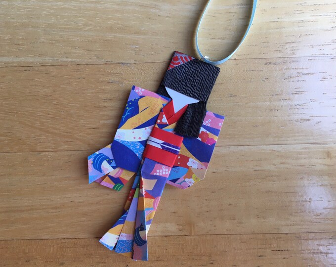 Handmade Japanese Origami Paper Doll Ornament Etsy