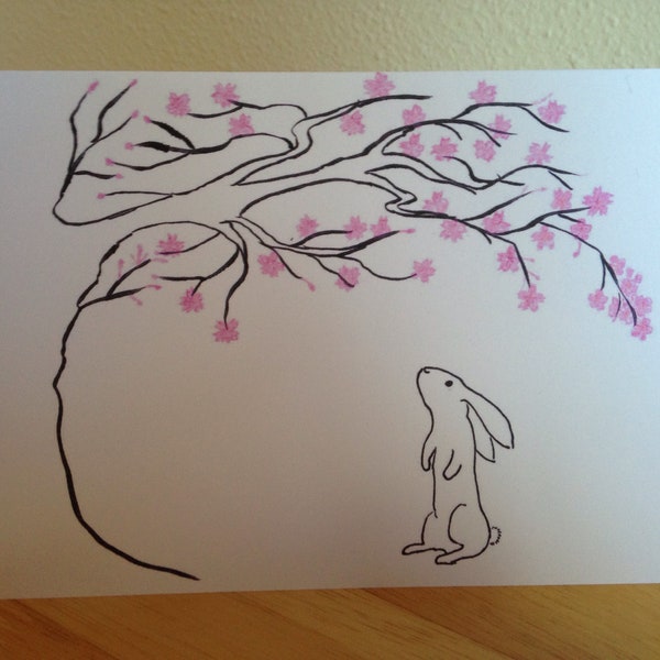 Rabbit Easter card print