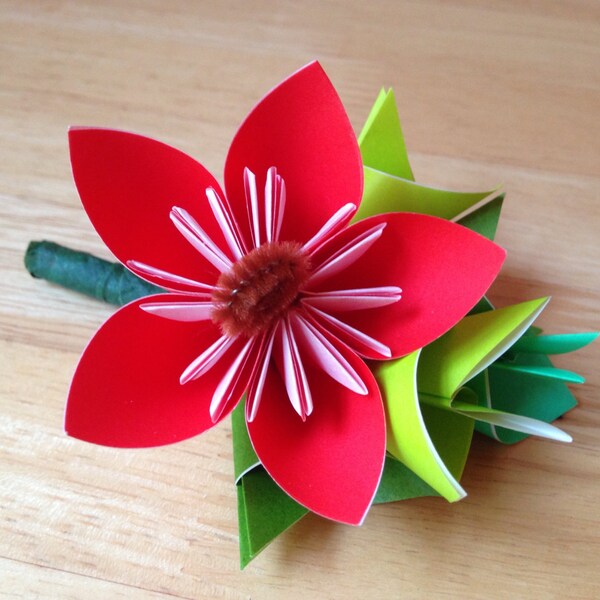 One Flower Origami Corsage