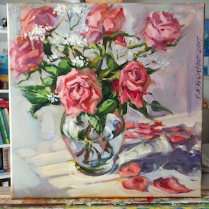 The Sunlit Pink Roses