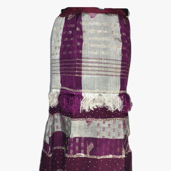 Violet & Silver Akwete  Skirt