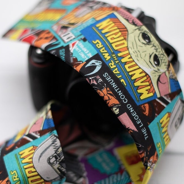 Mandalorian Comic Book Camera Strap Cover - Camera Accessories - Star Wars Camera Strap - Photographer Gift - AAC Device Strap Cover