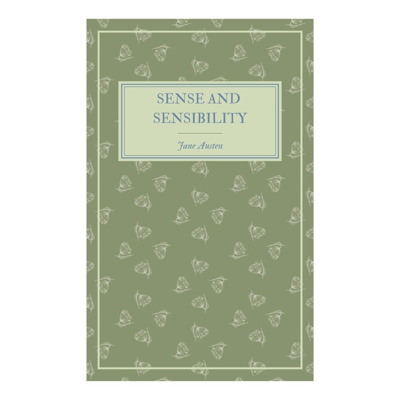 Sense Book Sense and Sensibility Book Cover Art Print – Jane Austen Digital Poster ...