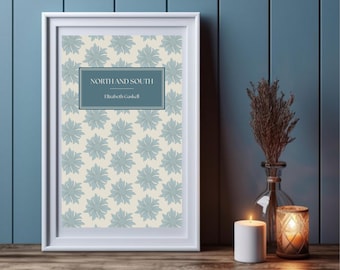 North and South Book Cover Art Print – Elizabeth Gaskell Digital Poster – Printable Literary Wall Art Download