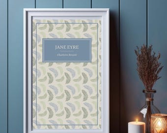 Stampa artistica della copertina del libro Jane Eyre – Poster digitale di Charlotte Bronte – Download di stampe artistiche da parete letterarie