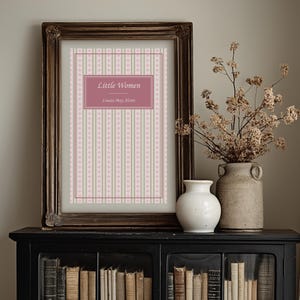 Little Women Book Cover Art Print – Louisa May Alcott Digital Poster – Printable Literary Wall Art Download
