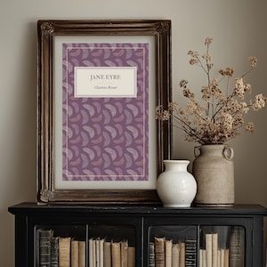 Jane Eyre Book Cover Art Print – Charlotte Bronte Digital Poster – Printable Literary Wall Art Download