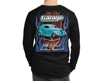 Hot Rod Garage Long Sleeve Tee - Unisex Cotton Graphic