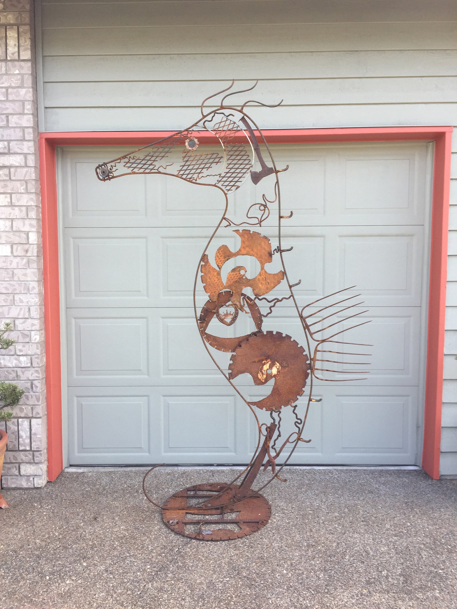 Metal seahorse sculpture Etsy