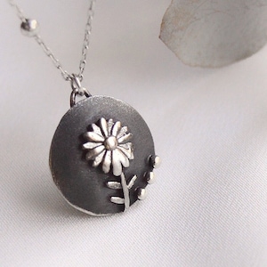 Personalized Sterling Silver Birth Flower Necklace: Handmade Floral Charm