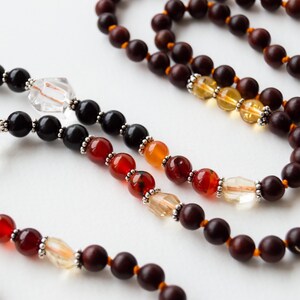 Mala necklace, Hand knotted mala, 108 beads mala, Meditation beads, Gemstone tassel necklace, Prayer necklace, Yoga gift, SELF-CONFIDENCE image 3