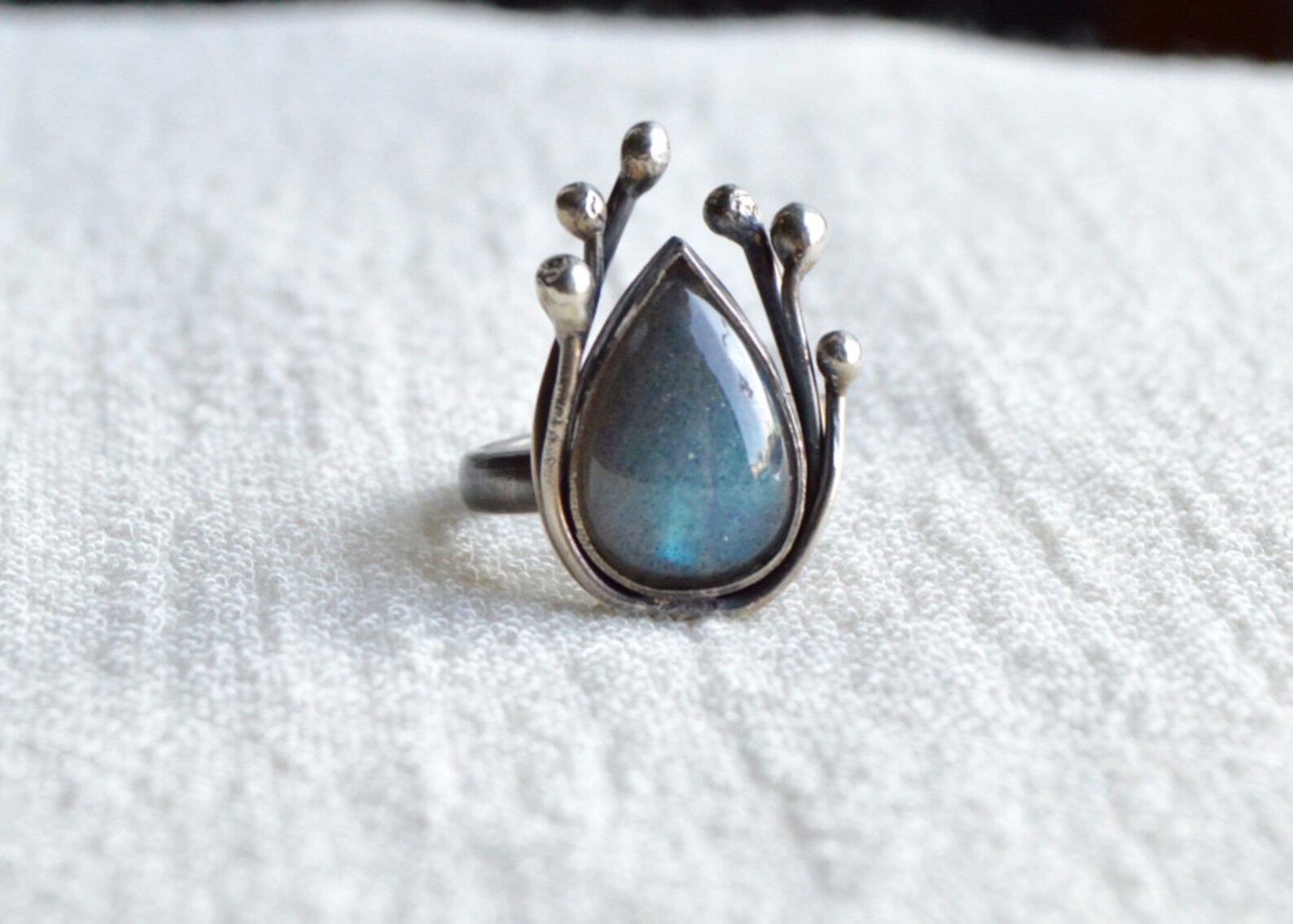 Sterling Silver Labradorite Handmade Ring, One of a Kind, Metalwork - Etsy