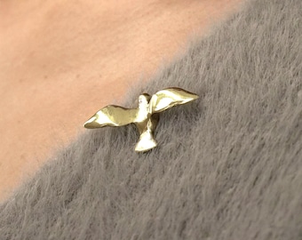 Handmade Bird Brooch Pin, Modern Nature Inspired Jewelry Gift