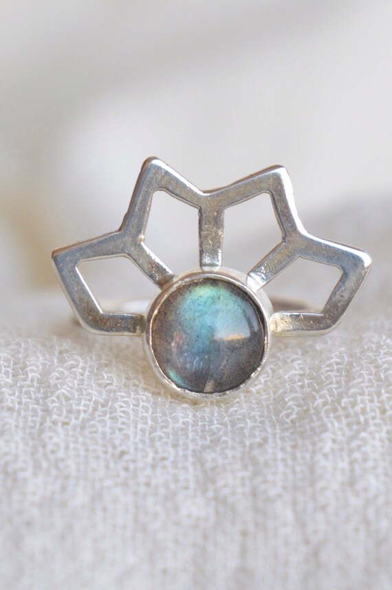 Geometric earrings Labradorite mandala earrings Blue healing stone jewelry Yoga jewelry Unique moonstone jewelry