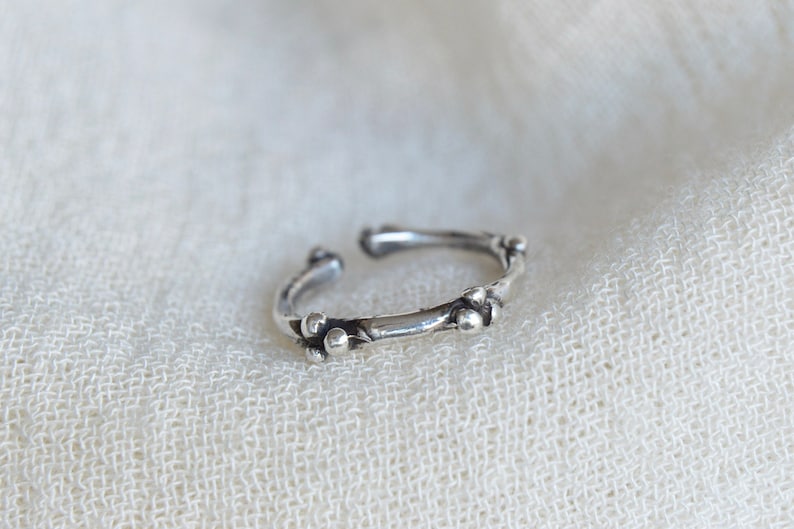 Silver knuckle ring, Midi knuckle ring, Adjustable ring, Boho chic jewelry, Minimalist ring for women, Bohemian ring, 'HOPE' image 10