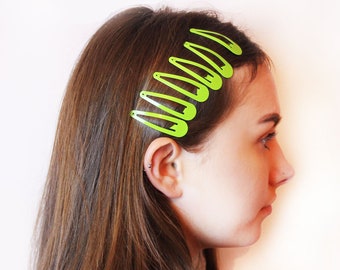 Neon Fluorescent Yellow Scrunchie Hair Accessory Bright Festival