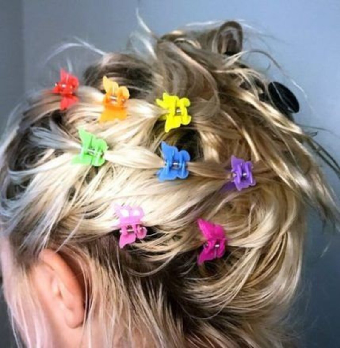 Mixed colours x6 90s butterfly hair clips 90s hair trend Etsy
