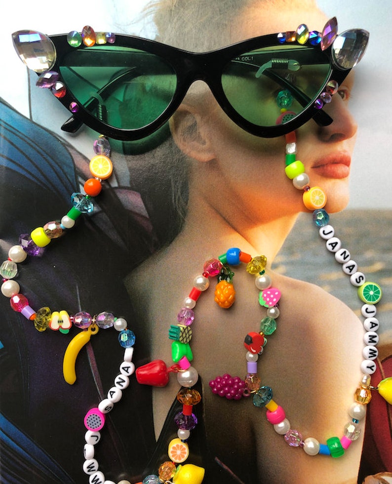 Custom Glasses Chain Beaded Fashion Accessory Festival Etsy