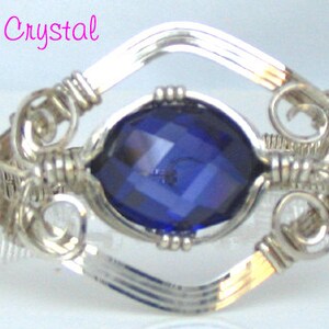 Sterling Silver TANZANITE GEMSTONE Wire Wrapped Bracelet image 2