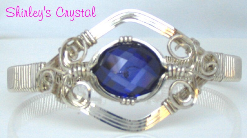 Sterling Silver TANZANITE GEMSTONE Wire Wrapped Bracelet image 2