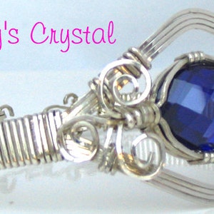 Sterling Silver TANZANITE GEMSTONE Wire Wrapped Bracelet image 1