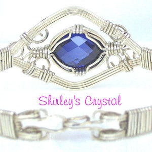 Sterling Silver TANZANITE GEMSTONE Wire Wrapped Bracelet image 3