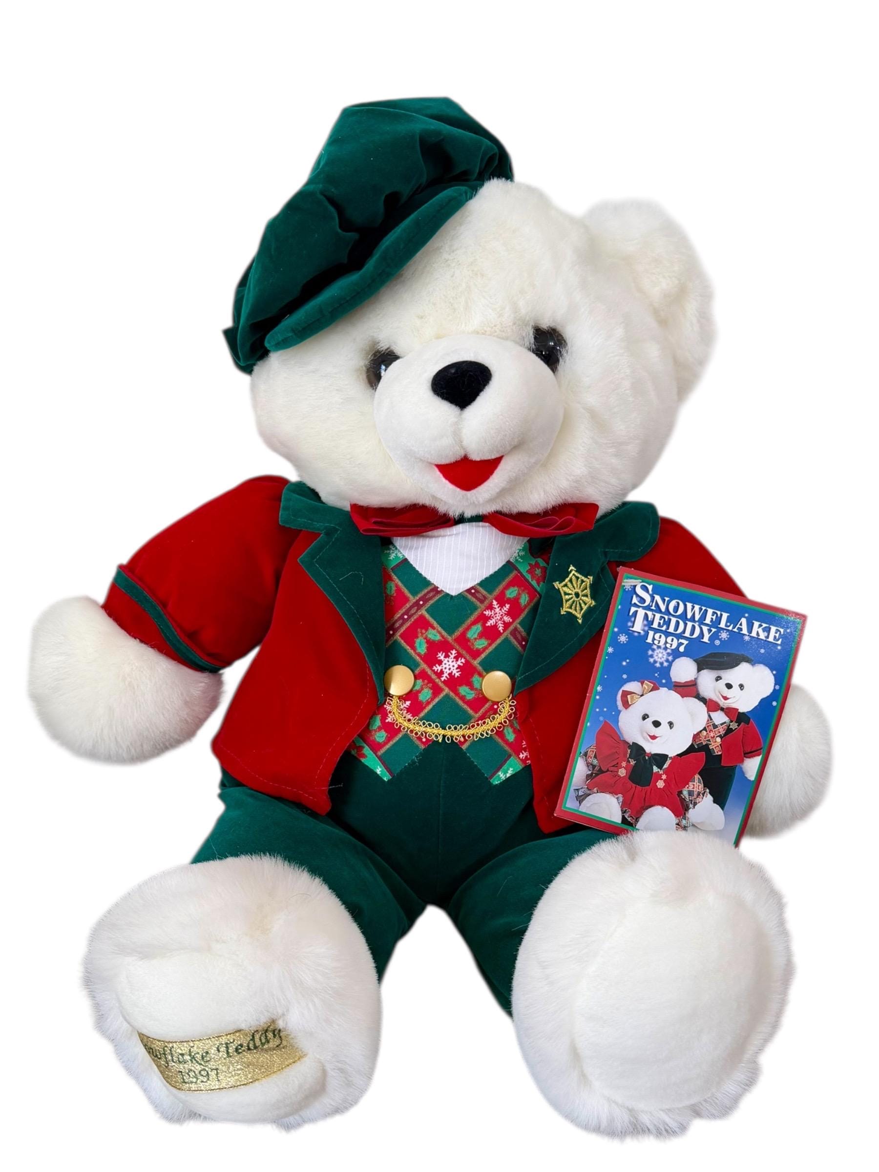 Vintage 1997 Dan Dee Snowflake Teddy Bear Christmas Plush Original