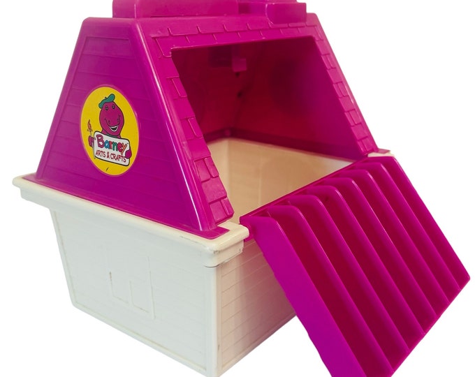 Vintage Barney Crayon Box / Barney Crayon Box / Barney Pencil Box ...