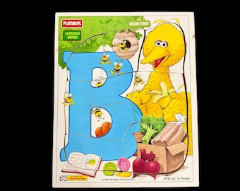 Quebra-cabeça vintage Playskool Sesame Street Big Bird