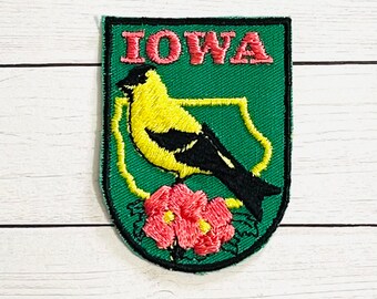 Vintage Iowa Souvenir Emblem Patch / Vintage State Souvenir Patch / Iowa Patch / Iowa Souvenir / Souvenir Patch