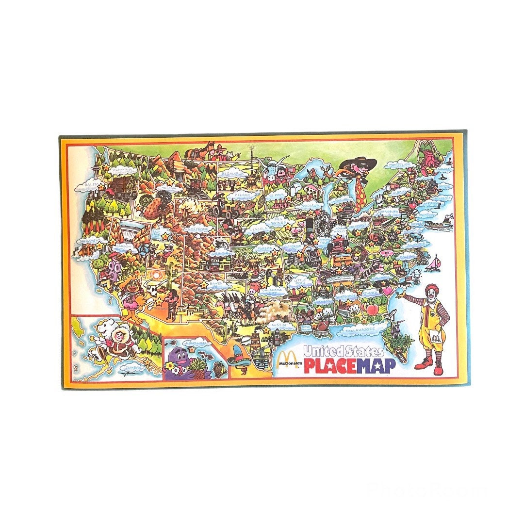 Vintage Mcdonalds Placemat / Mcdonalds Coast to Coast Placemat Etsy