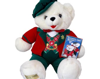 Vintage 1997 Dan Dee Snowflake Teddy Bear Christmas Plush Original