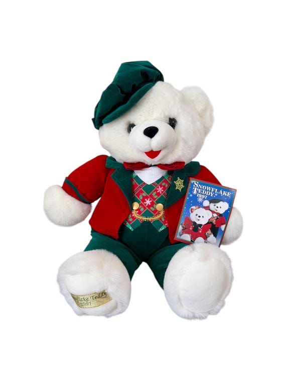 Vintage 1997 Dan Dee Snowflake Teddy Bear Christmas Plush Original