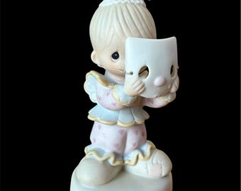 Figura vintage de Precious Moments "Pon cara de felicidad", edición especial de 1981, n.° PM-822