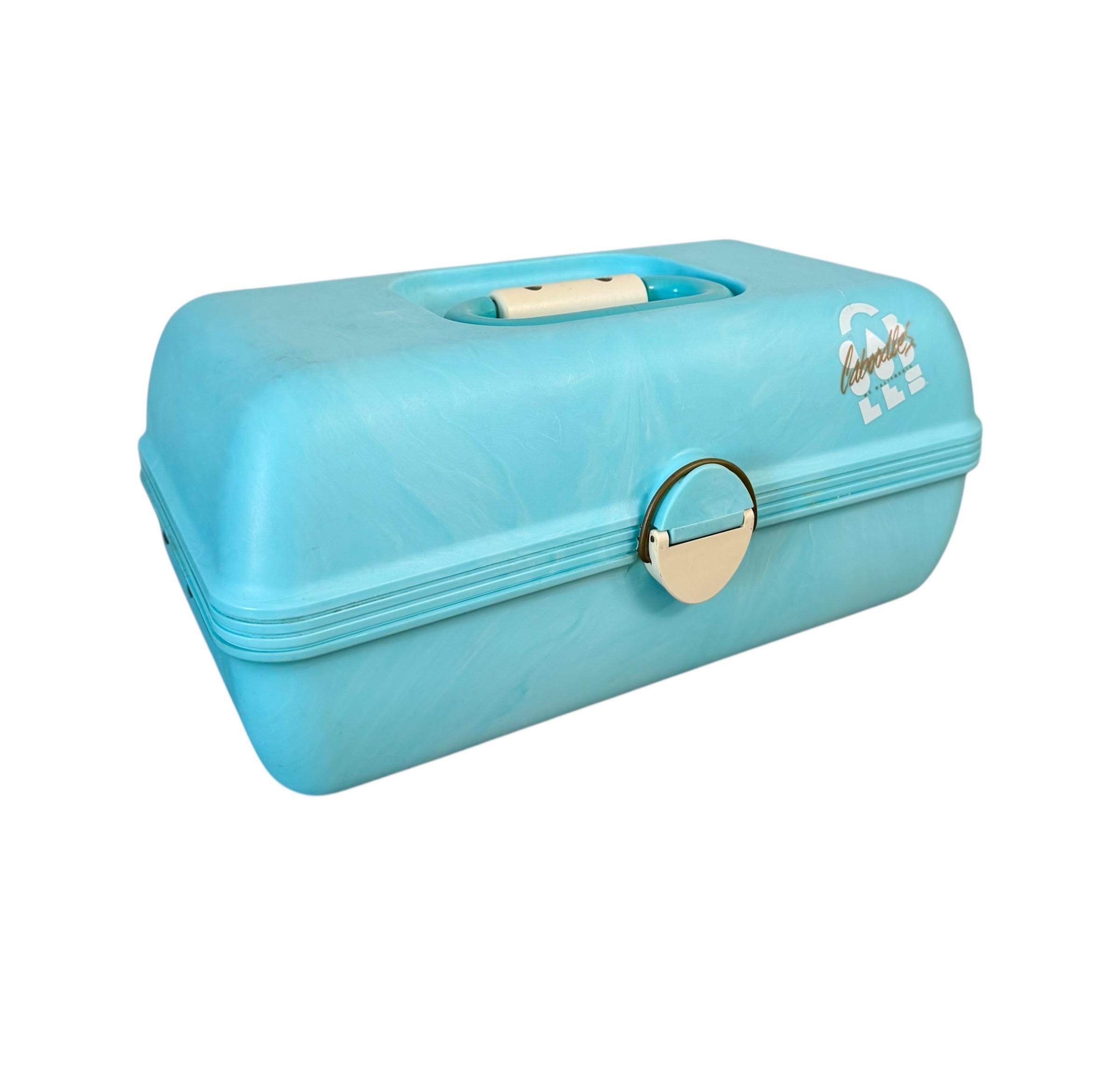 ヴィンテージ★希少★水色アンティークボックス★ファンデーションケース Vintage 1990's Green and White Caboodle Case - Etsy