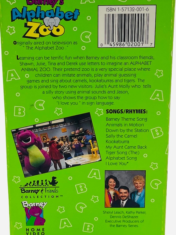 Barney S Alphabet Zoo Sing Along Vhs Tape Barney The Etsy
