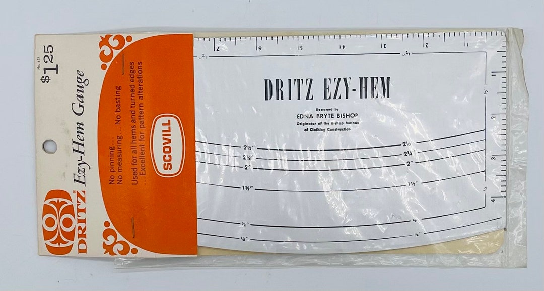 Ezy Hem Gauge / Dritz Ezy Hem / Sewing Ruler / Hemming Ruler / Etsy